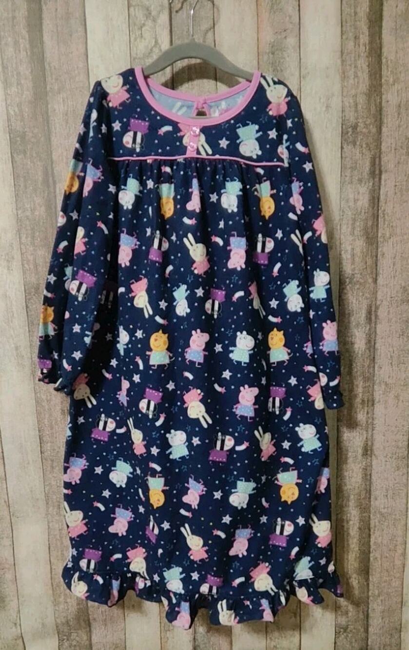 Peppa Pig Girls Flannel Granny Character Nightgown, Pajama Gown, Size Small 6/6X